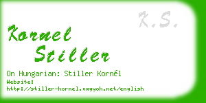 kornel stiller business card