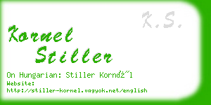 kornel stiller business card